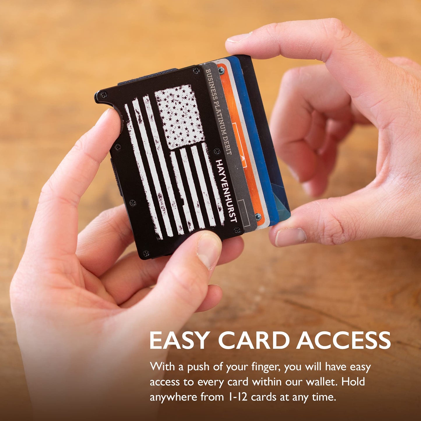 Hayvenhurst Wallet For Men - Reinvented Design Men's Wallet - Slim, Minimalistic & Seamless, Blocks RFID Scanners, Holds 12 Cards & Has a Money Clip (Carbon Fiber)