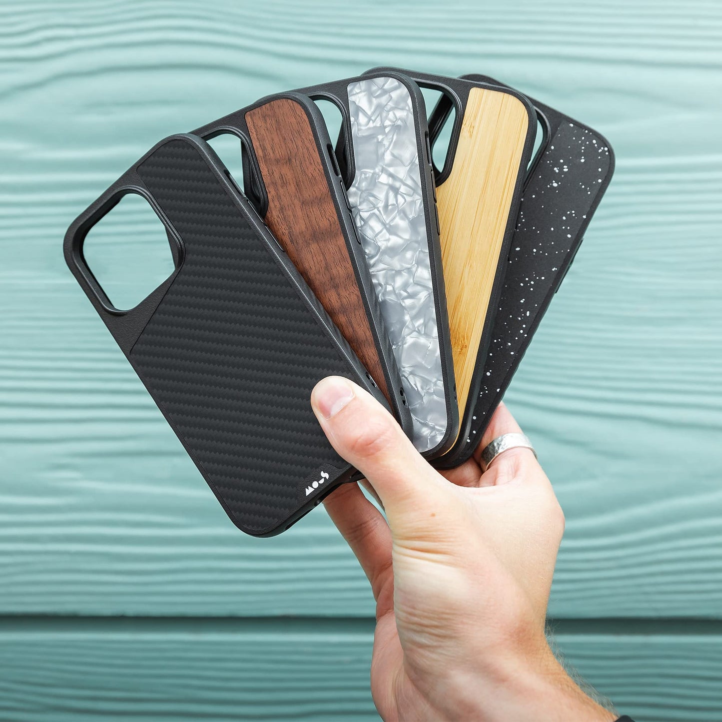 Mous - Case for iPhone 14 - Black Leather - Limitless 5.0 - Protective iPhone 14 Case MagSafe Compatible - Shockproof Phone Cover