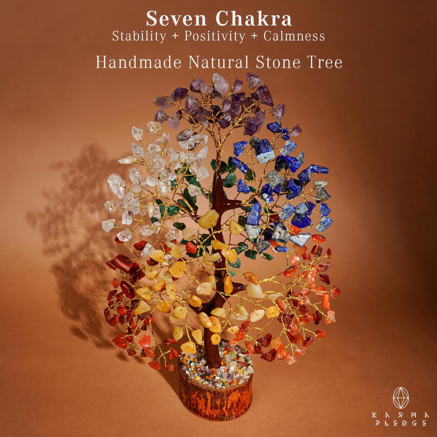 Crystal Tree of Life 7 Chakra Healing Crystal Trees for Home Decor, Office Desk Decor, Living Room Decor, Handmade Bonsai Trees for Positive Energy, Money, Good Luck Birthday Gifts for Women, Mom
