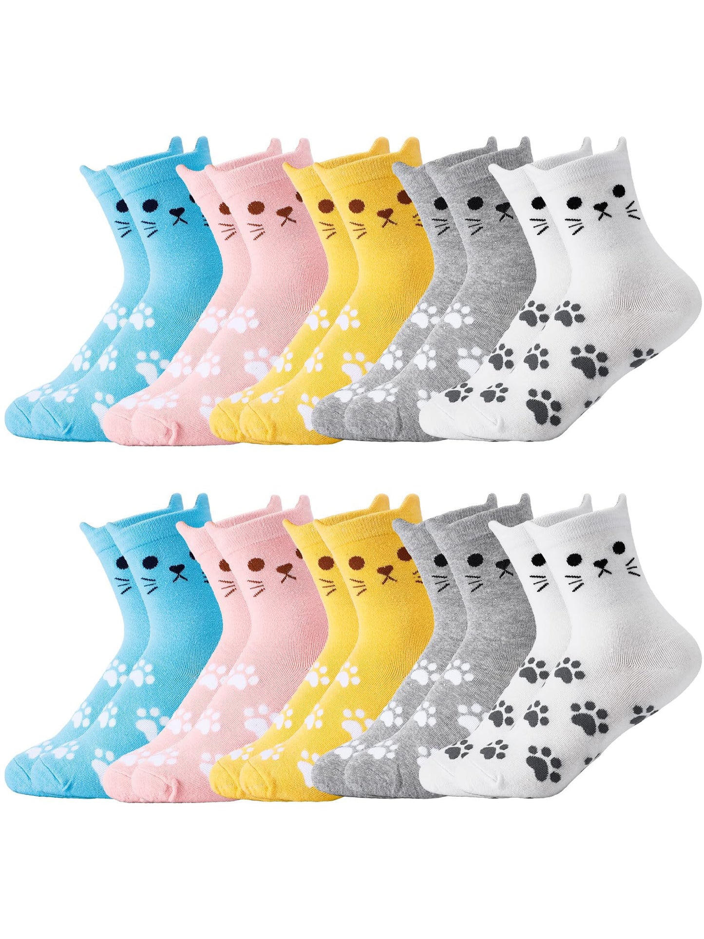 Eurzom 10 Pairs Socks Elastic Ankle Length Cotton Socks Aesthetic Socks Cute Socks Lightweight Low Cut Socks for Women Girl