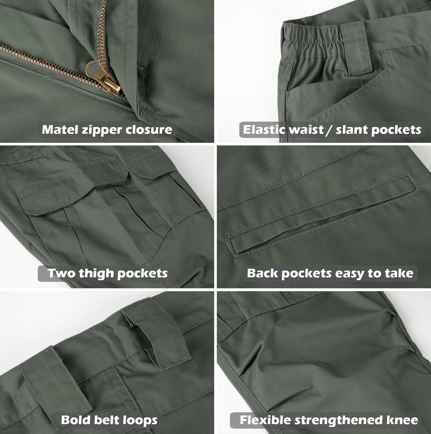 NAVEKULL Men's Outdoor Tactical Pants Rip Stop Lightweight Waterproof Military Combat Cargo Work Hiking Pants