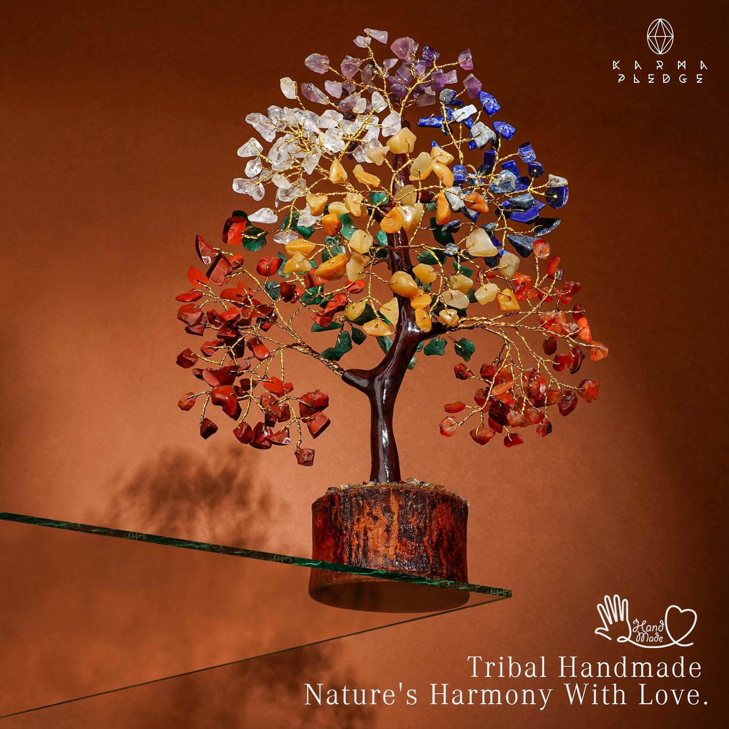 Crystal Tree of Life 7 Chakra Healing Crystal Trees for Home Decor, Office Desk Decor, Living Room Decor, Handmade Bonsai Trees for Positive Energy, Money, Good Luck Birthday Gifts for Women, Mom