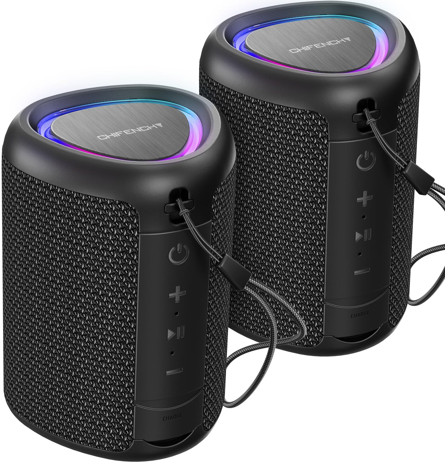 Portable Bluetooth Speaker with Lights, Powerful Crystal Clear Sound, IPX5 Waterproof, All Day Playtime, AUX&TF-Card Input, Bluetooth 5.3, TWS Paring, Small Wireless Speaker for Outdoor, Gift Ideas