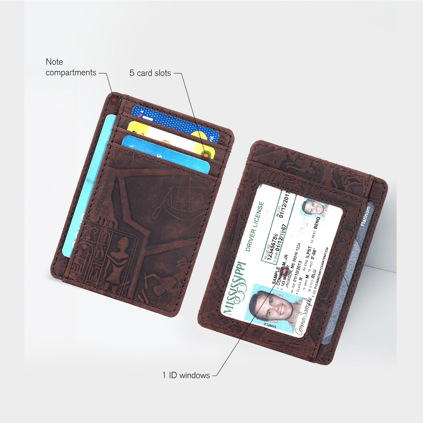 Leather Minimalist Wallet for Men & Women RFID Front Pocket Leather Card Holder Wallets