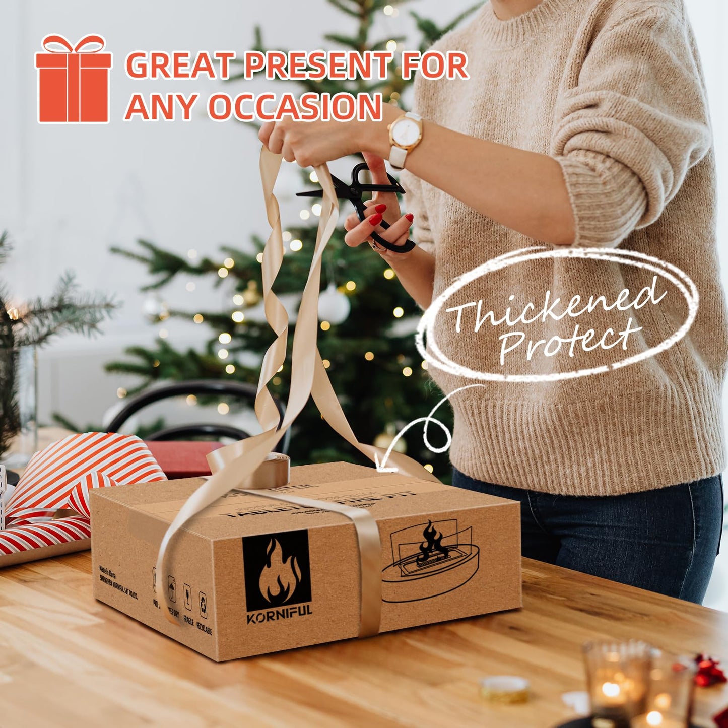 2024 New Tabletop Fire Pit,Woodgrain Portable Table Top Firepit Outdoor Indoor Table top Fireplace Smores Maker for Family Dinner Party Patio Balcony Backyard Housewarming Table Decor