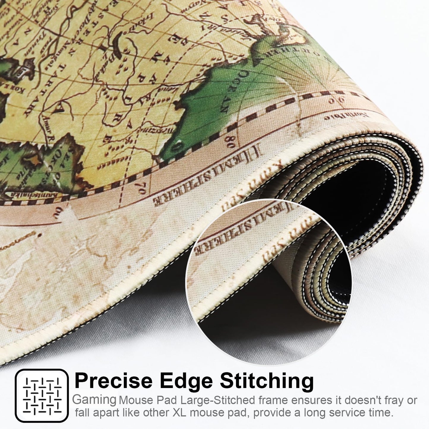 XXL Professional Large Mouse Pad & Computer Game Mouse Mat (35.4x15.7x0.1IN, Map) (90 * 40 Map)
