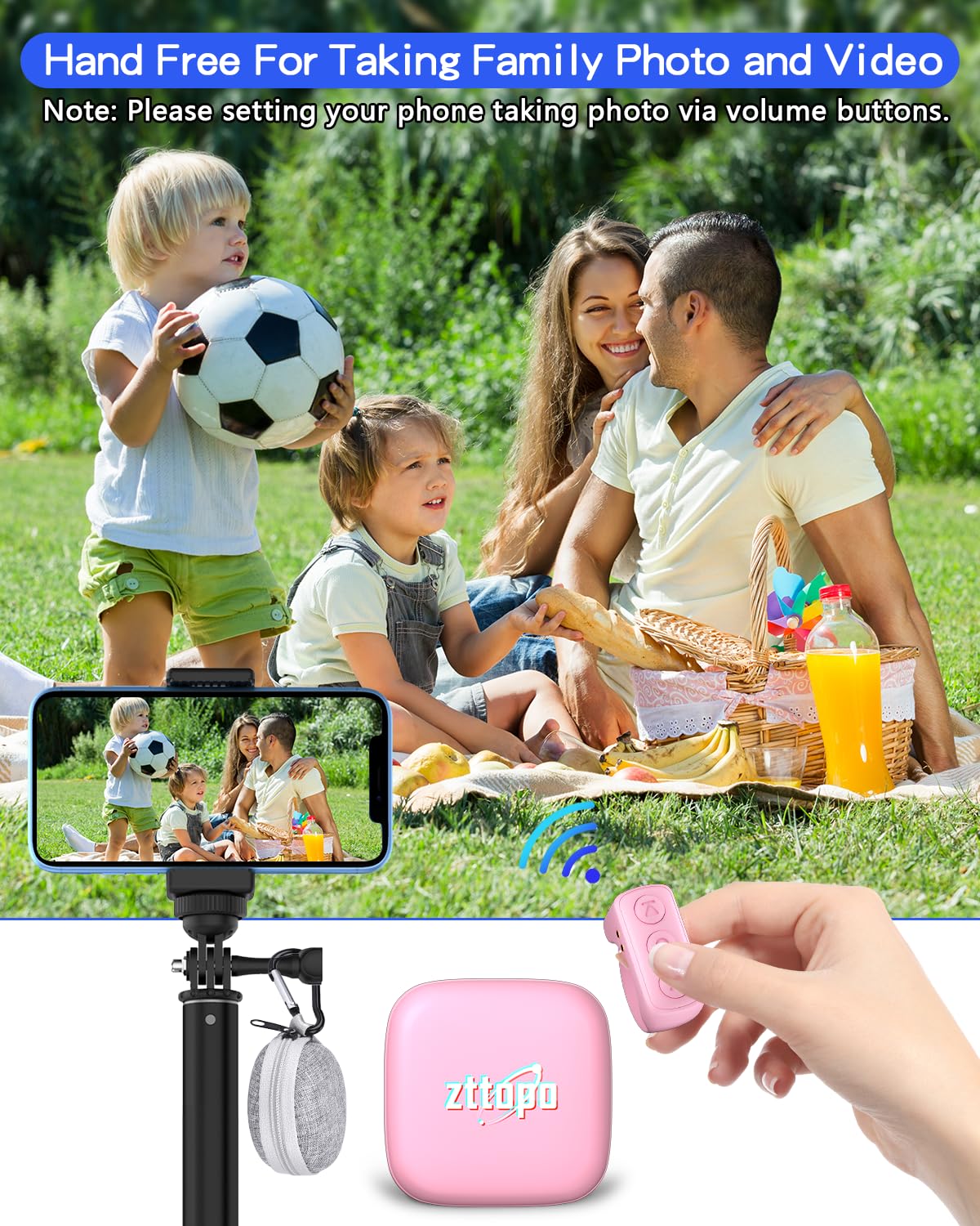 TikTok Scrolling Ring, TIK Tok Bluetooth Remote Control, Kindle APP Page Turner with Carrying Case, Camera Photo Clicker for iPhone, iPad, iOS, Android-Black…