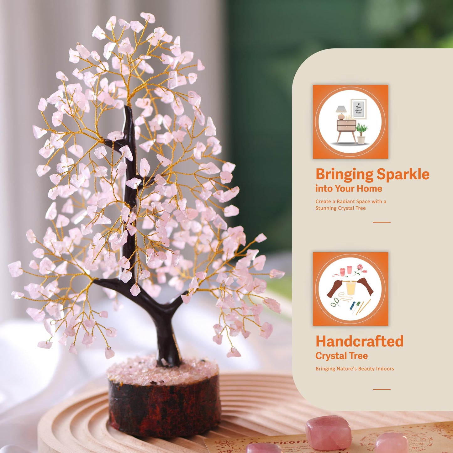 7 Chakra Tree, Crystals and Healing Stones, Chakra Tree of Life Crystal Tree for Positive Energy, Birthday Gifts for Women, Home Office Decor, House Warming Gifts New Home, Spiritual Gifts