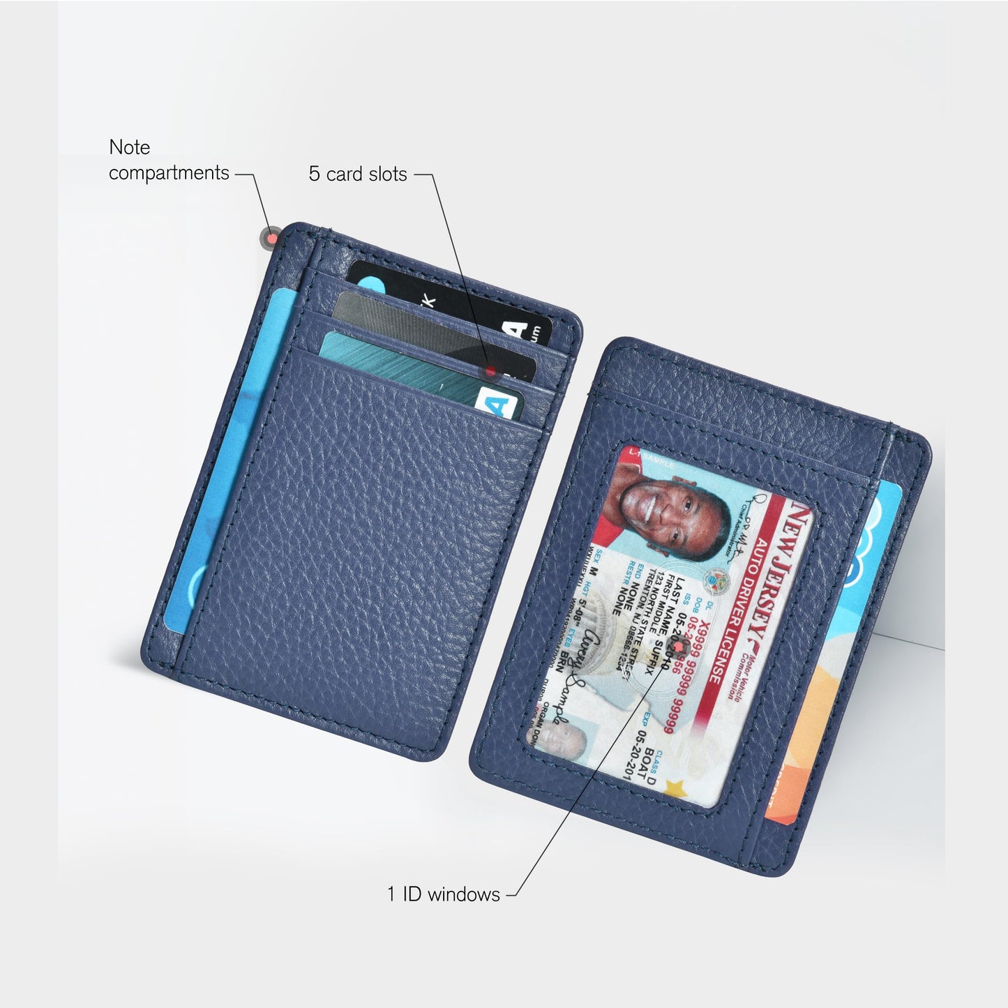 Leather Minimalist Wallet for Men & Women RFID Front Pocket Leather Card Holder Wallets