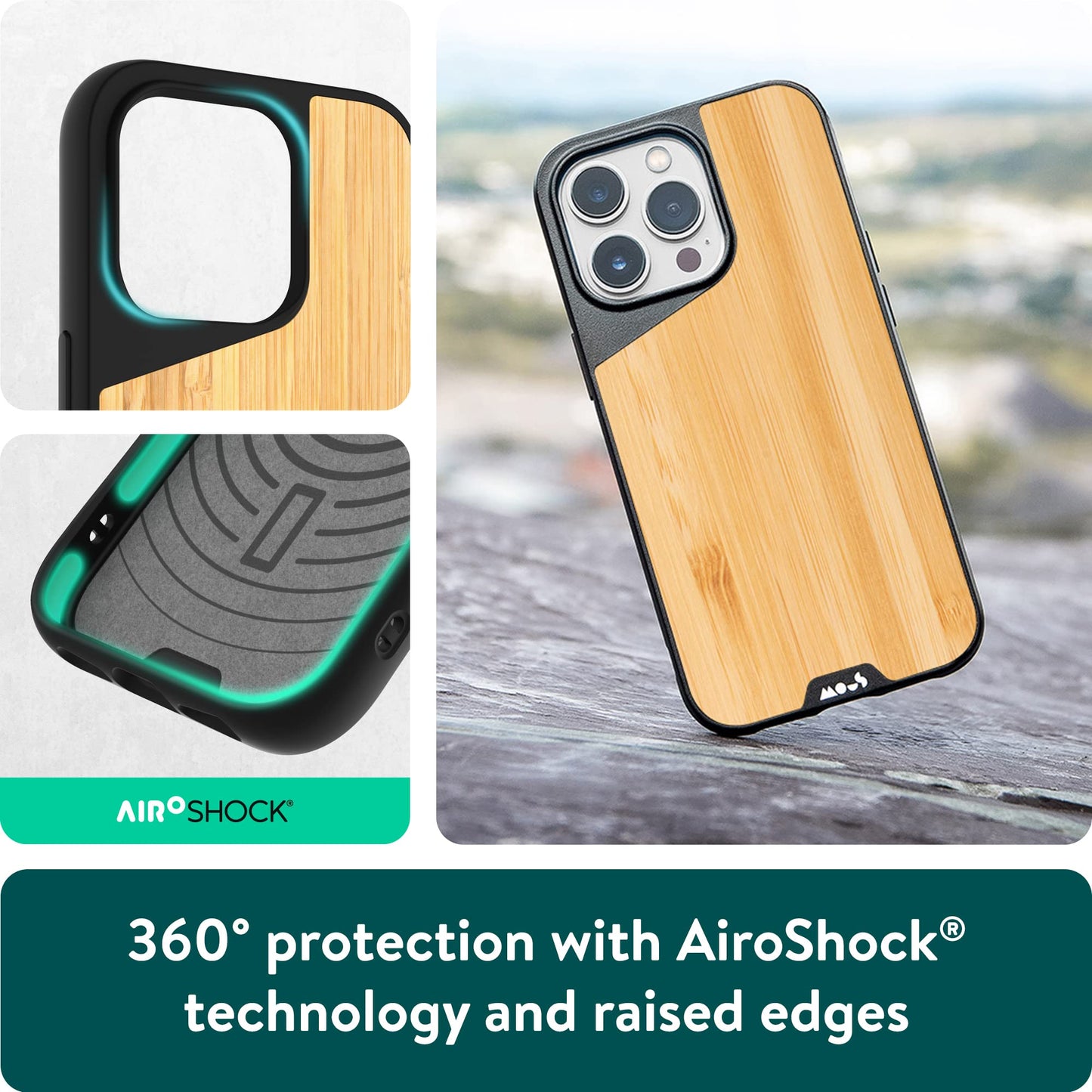 Mous - Case for iPhone 14 - Black Leather - Limitless 5.0 - Protective iPhone 14 Case MagSafe Compatible - Shockproof Phone Cover