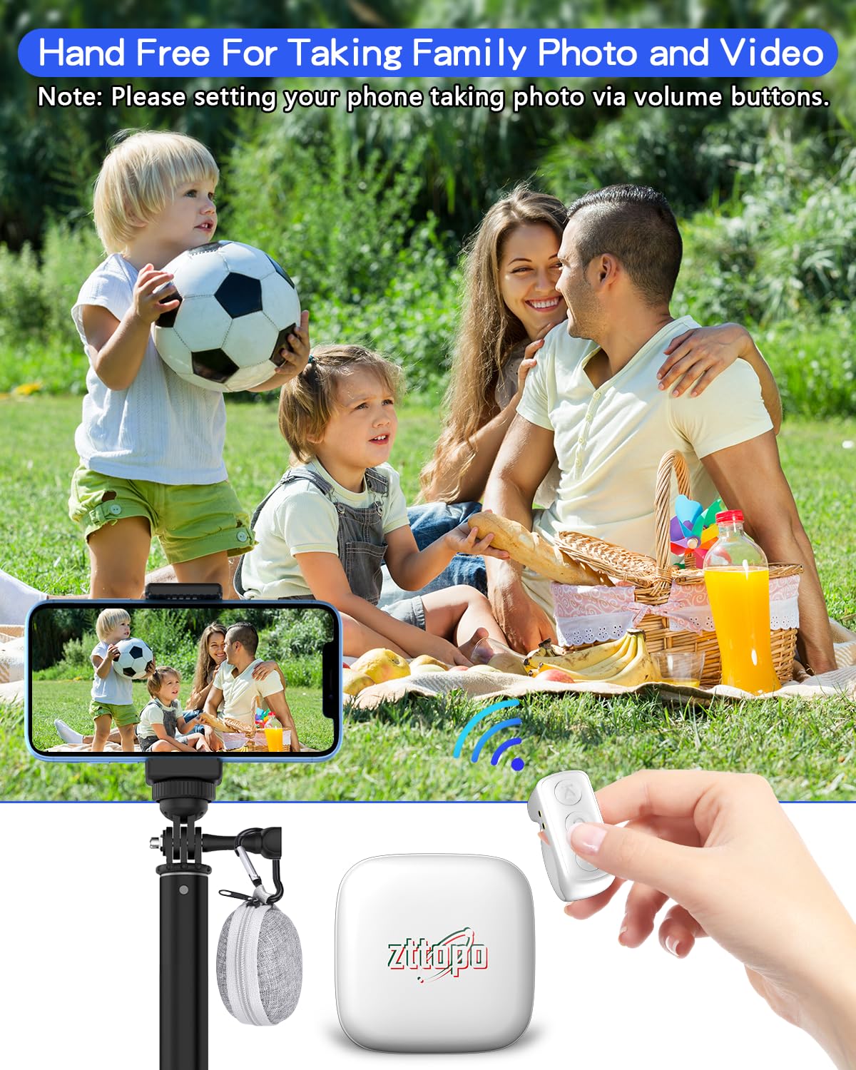 TikTok Scrolling Ring, TIK Tok Bluetooth Remote Control, Kindle APP Page Turner with Carrying Case, Camera Photo Clicker for iPhone, iPad, iOS, Android-Black…