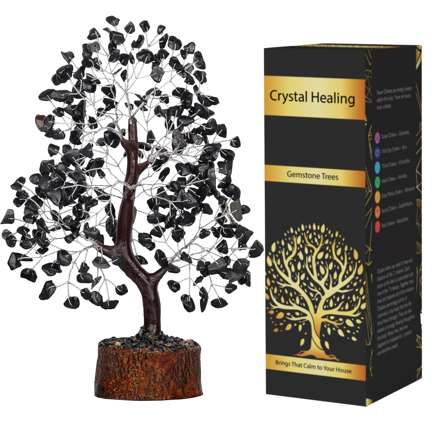 7 Chakra Tree, Crystals and Healing Stones, Chakra Tree of Life Crystal Tree for Positive Energy, Birthday Gifts for Women, Home Office Decor, House Warming Gifts New Home, Spiritual Gifts