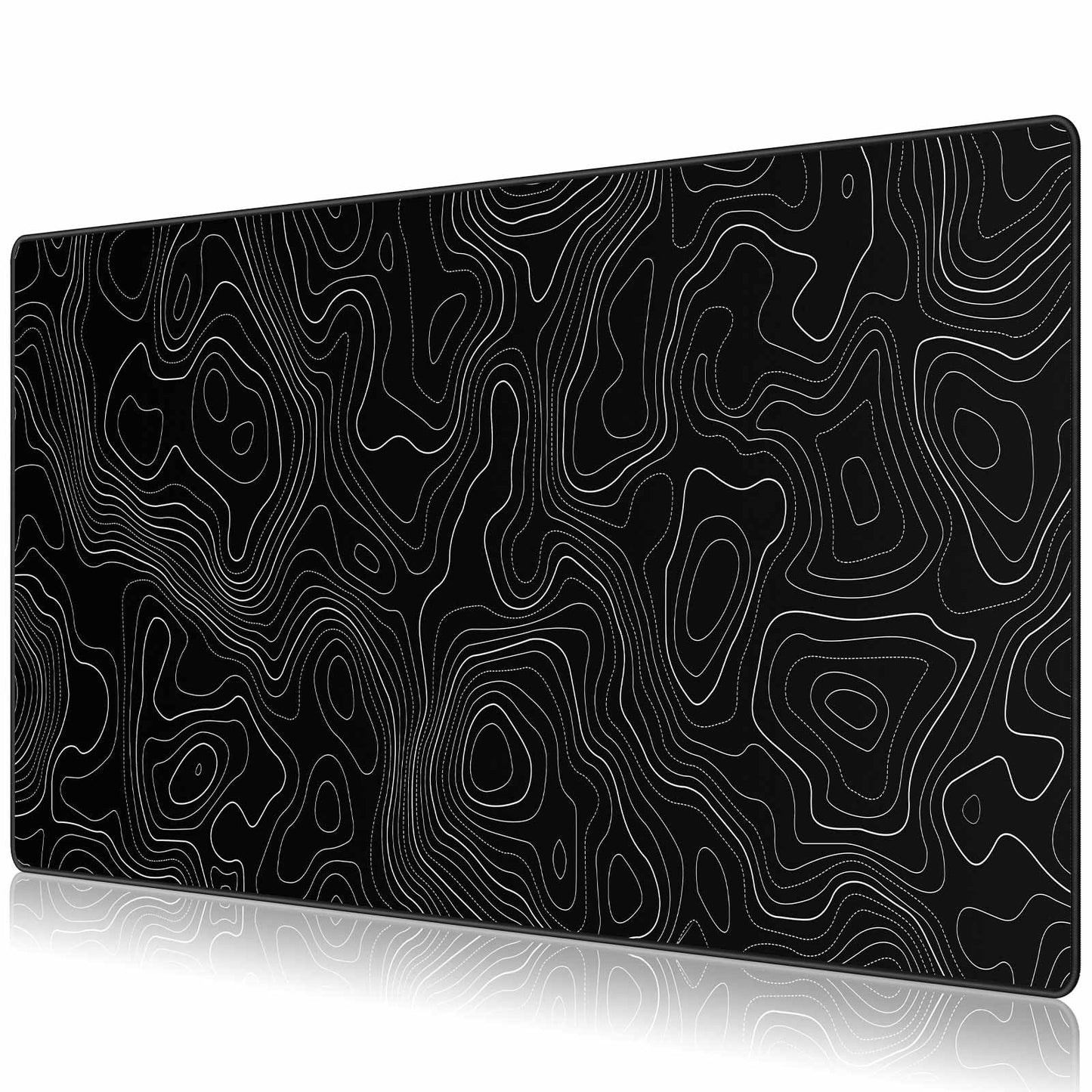 JIALONG Mouse Pad Large Gaming Desk Mat Extended Mousepad with Personalized Design Keyboard Pad for Laptop, Computer and PC - 35.4 x 15.7 inches Black World Map