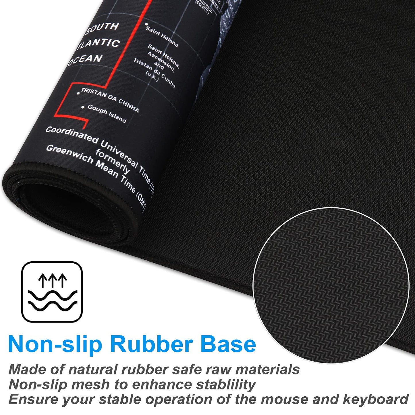 XXL Professional Large Mouse Pad & Computer Game Mouse Mat (35.4x15.7x0.1IN, Map) (90 * 40 Map)