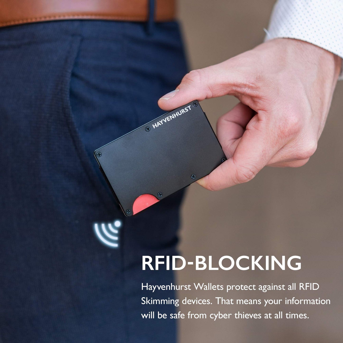 Hayvenhurst Wallet For Men - Reinvented Design Men's Wallet - Slim, Minimalistic & Seamless, Blocks RFID Scanners, Holds 12 Cards & Has a Money Clip (Carbon Fiber)