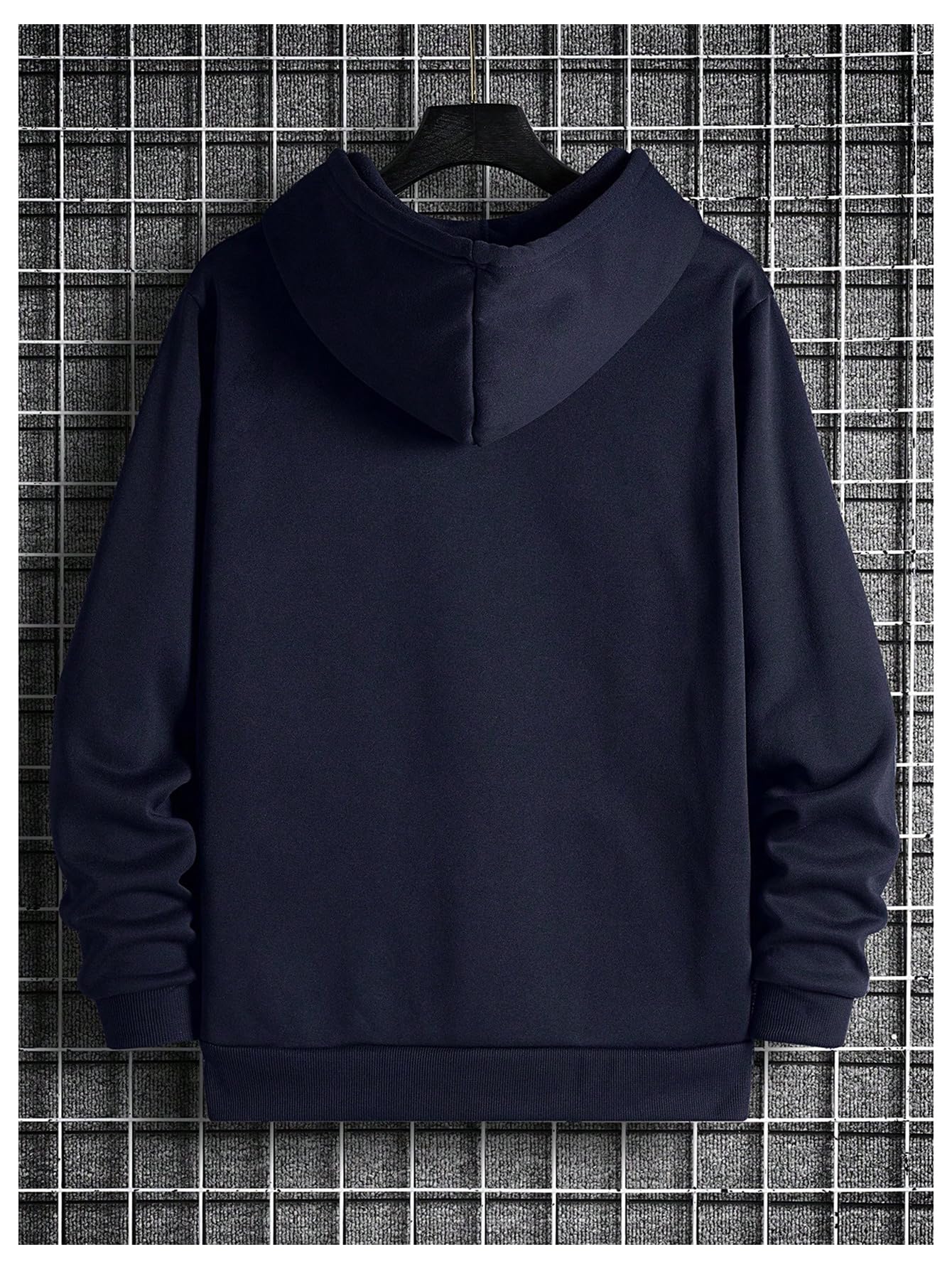 Floerns Men's Graphic Print Long Sleeve Drawstring Hoodie Pullover Sweatshirt