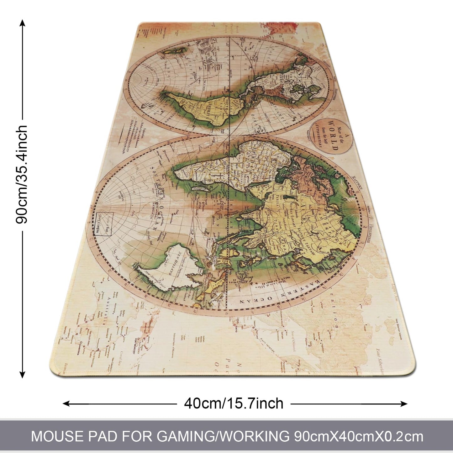 XXL Professional Large Mouse Pad & Computer Game Mouse Mat (35.4x15.7x0.1IN, Map) (90 * 40 Map)