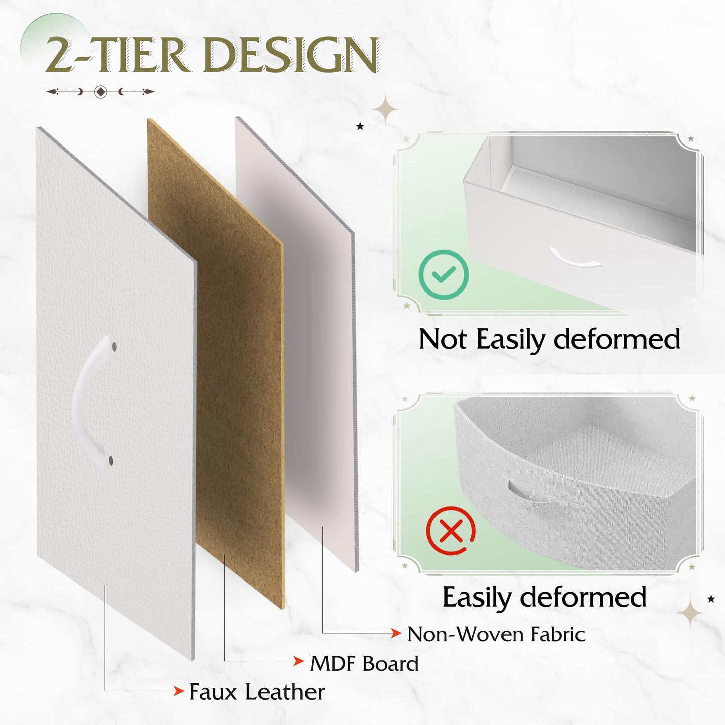 WLIVE Nightstand, 2 Drawer Dresser for Bedroom, Small Dresser with 2 Drawers, Bedside Furniture, Night Stand, End Table with Fabric Bins for Bedroom, Closet, Entryway, College Dorm, Dark Grey