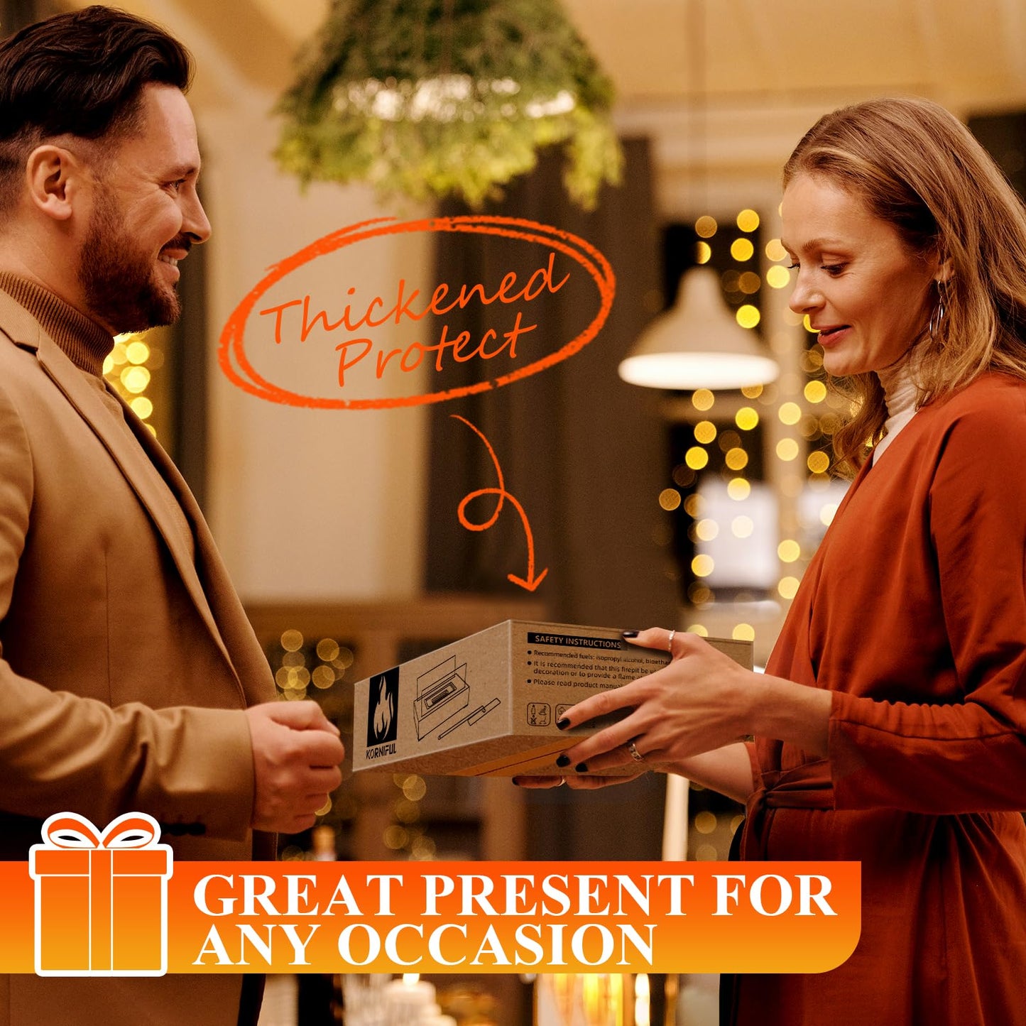 2024 New Tabletop Fire Pit,Woodgrain Portable Table Top Firepit Outdoor Indoor Table top Fireplace Smores Maker for Family Dinner Party Patio Balcony Backyard Housewarming Table Decor