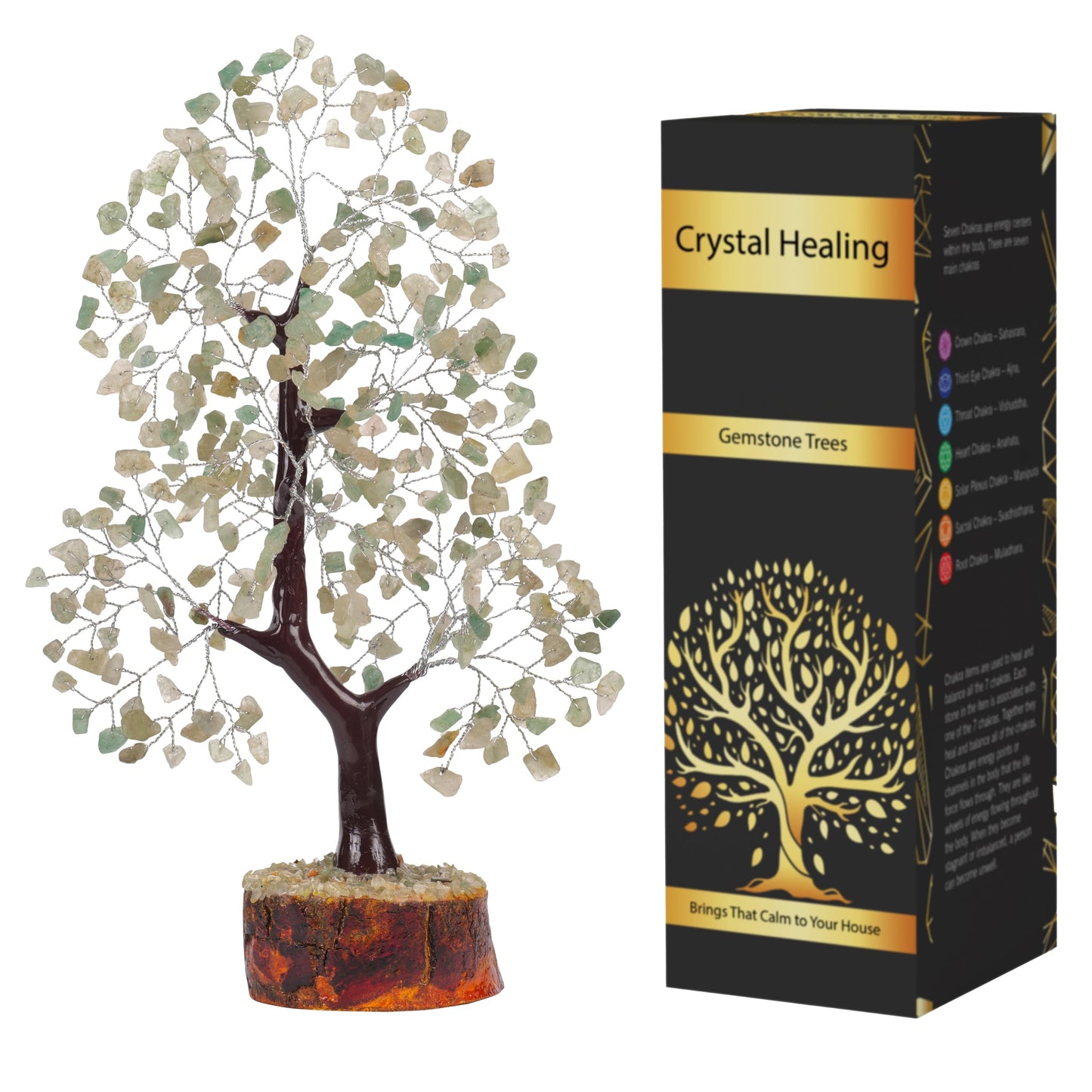 7 Chakra Tree, Crystals and Healing Stones, Chakra Tree of Life Crystal Tree for Positive Energy, Birthday Gifts for Women, Home Office Decor, House Warming Gifts New Home, Spiritual Gifts