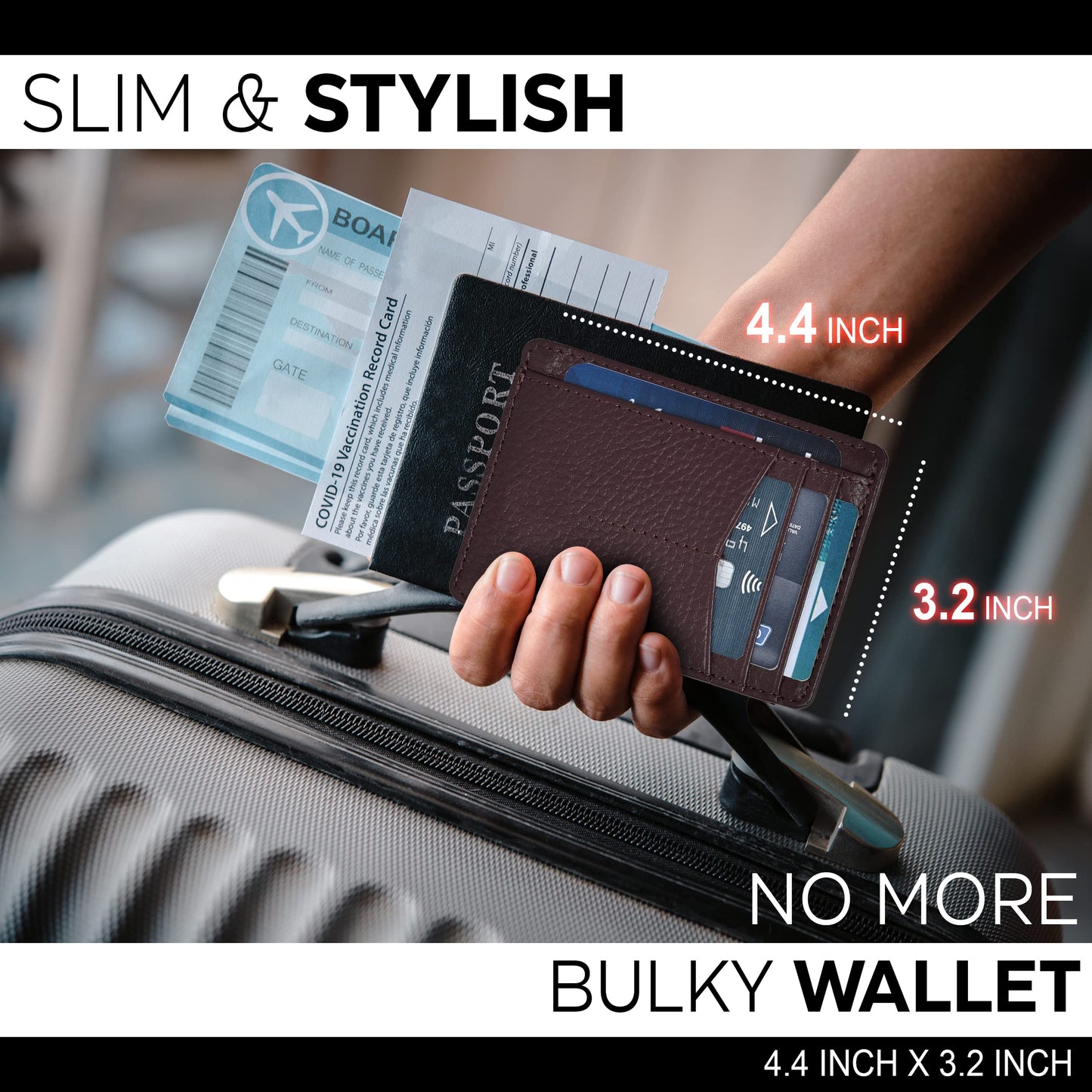 Leather Minimalist Wallet for Men & Women RFID Front Pocket Leather Card Holder Wallets