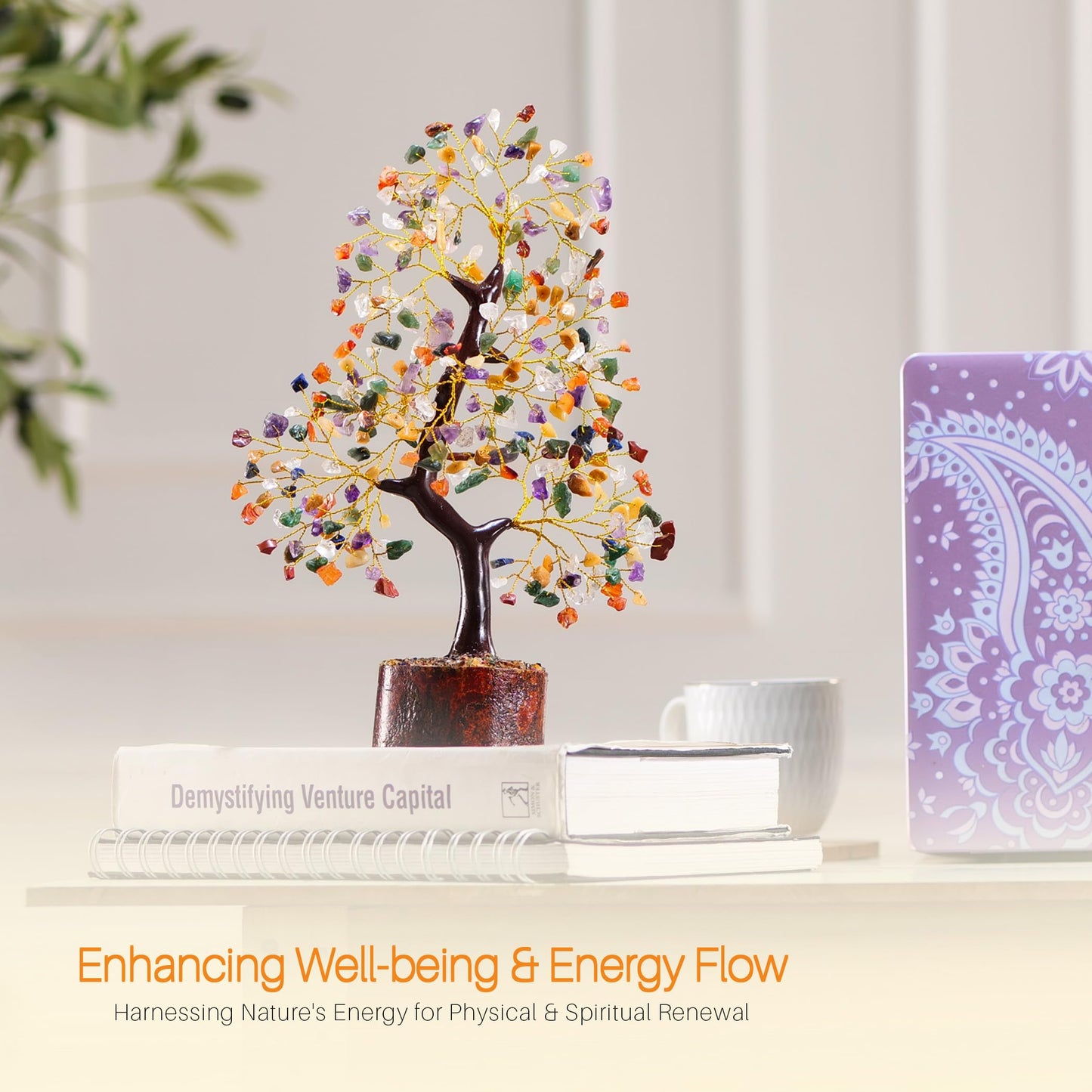 7 Chakra Tree, Crystals and Healing Stones, Chakra Tree of Life Crystal Tree for Positive Energy, Birthday Gifts for Women, Home Office Decor, House Warming Gifts New Home, Spiritual Gifts