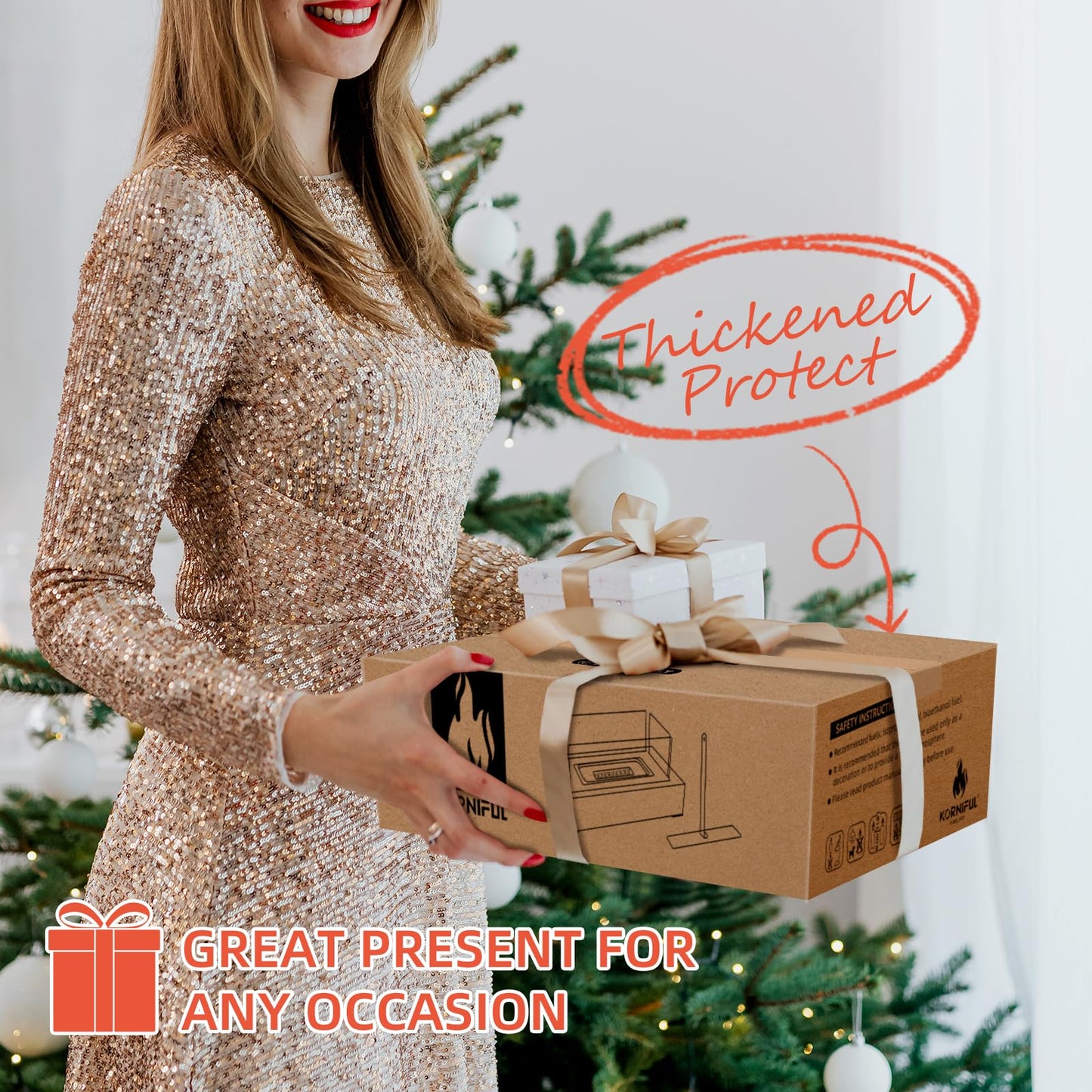 2024 New Tabletop Fire Pit,Woodgrain Portable Table Top Firepit Outdoor Indoor Table top Fireplace Smores Maker for Family Dinner Party Patio Balcony Backyard Housewarming Table Decor