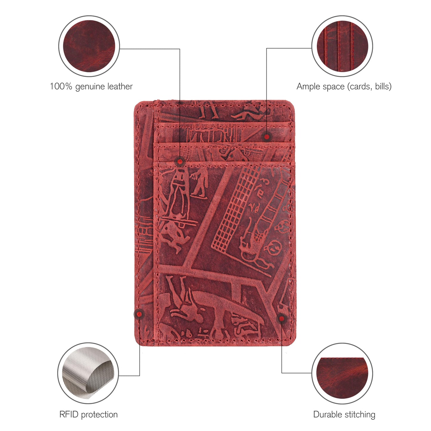 Leather Minimalist Wallet for Men & Women RFID Front Pocket Leather Card Holder Wallets