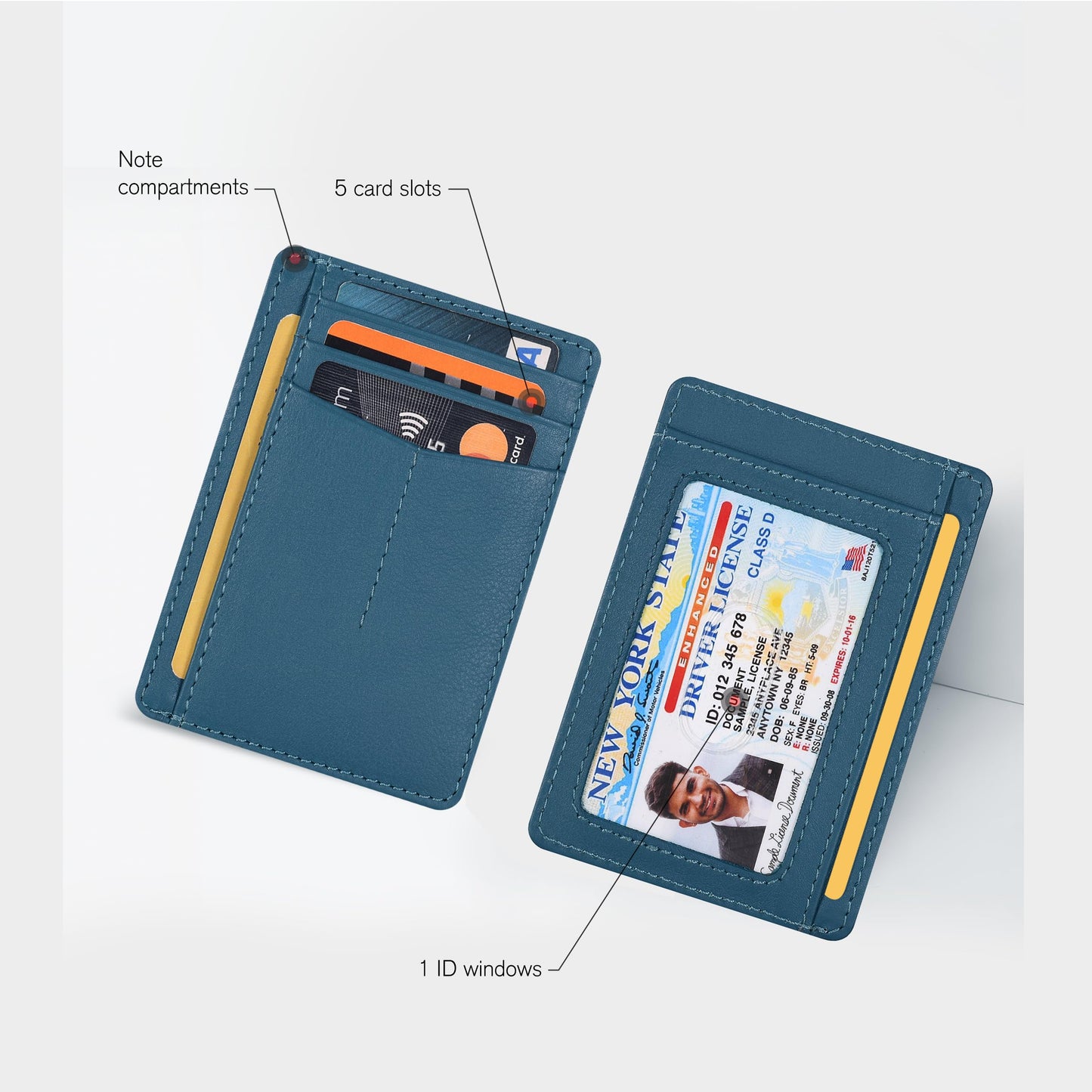 Leather Minimalist Wallet for Men & Women RFID Front Pocket Leather Card Holder Wallets