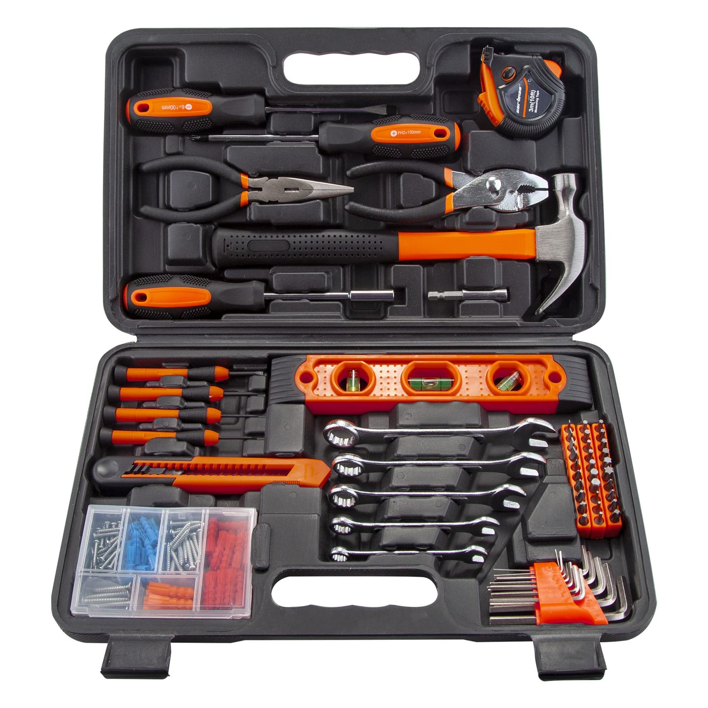 CARTMAN 148Piece Tool Set General Household Hand Tool Kit with Plastic Toolbox Storage Case Blue