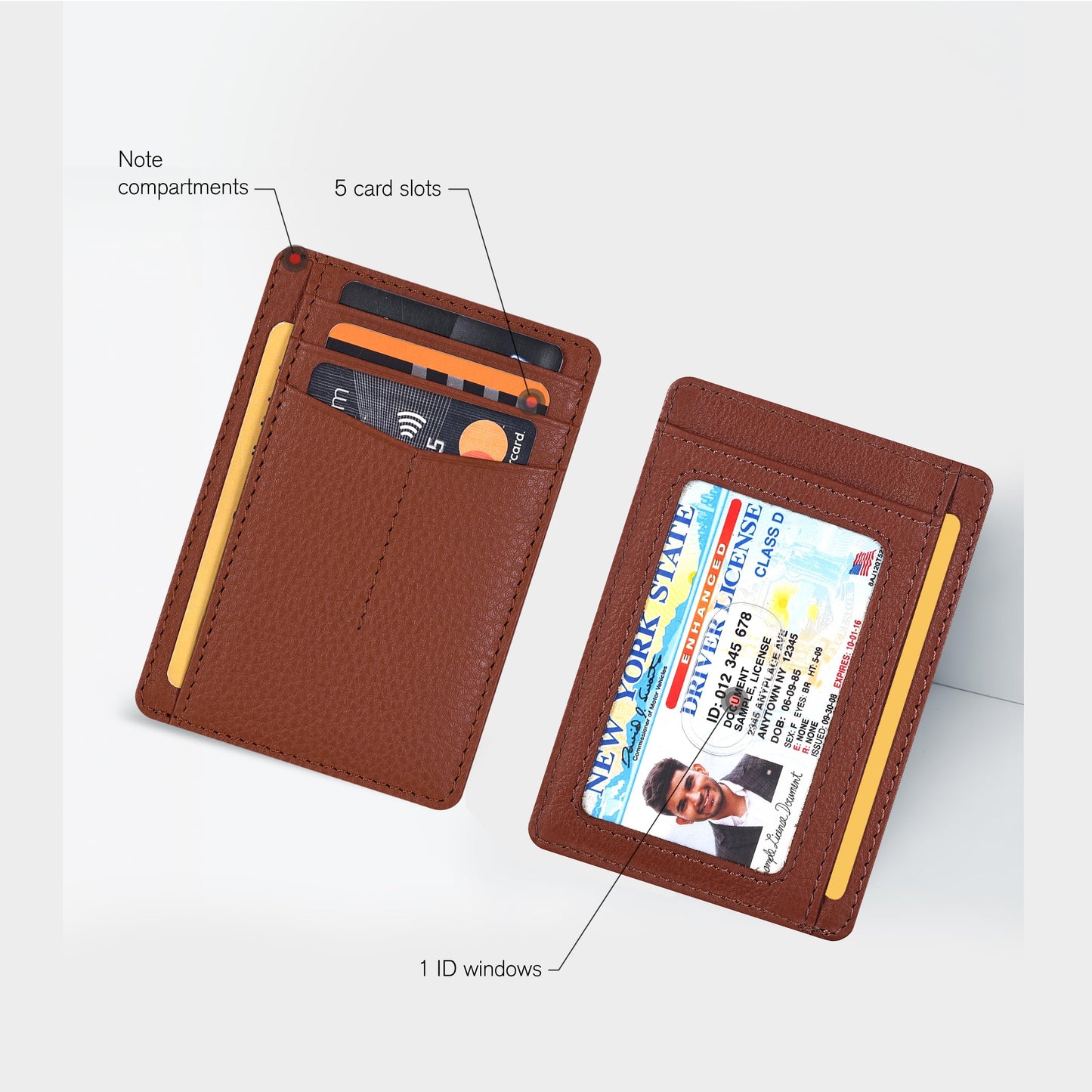 Leather Minimalist Wallet for Men & Women RFID Front Pocket Leather Card Holder Wallets
