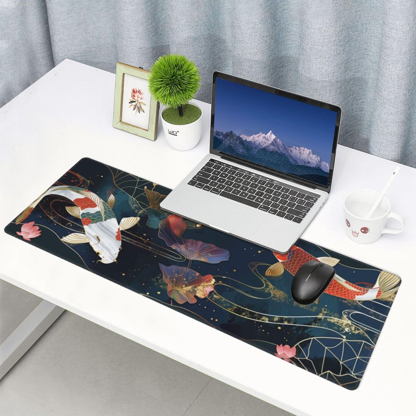 Japanese Mouse Pad, Large Japanese Desk Mat, XL Anime Gaming Keyboard Mat, Non-Slip Rubber Base, Big Extended Desk Protector for Home Office, 31.5”x11.8”