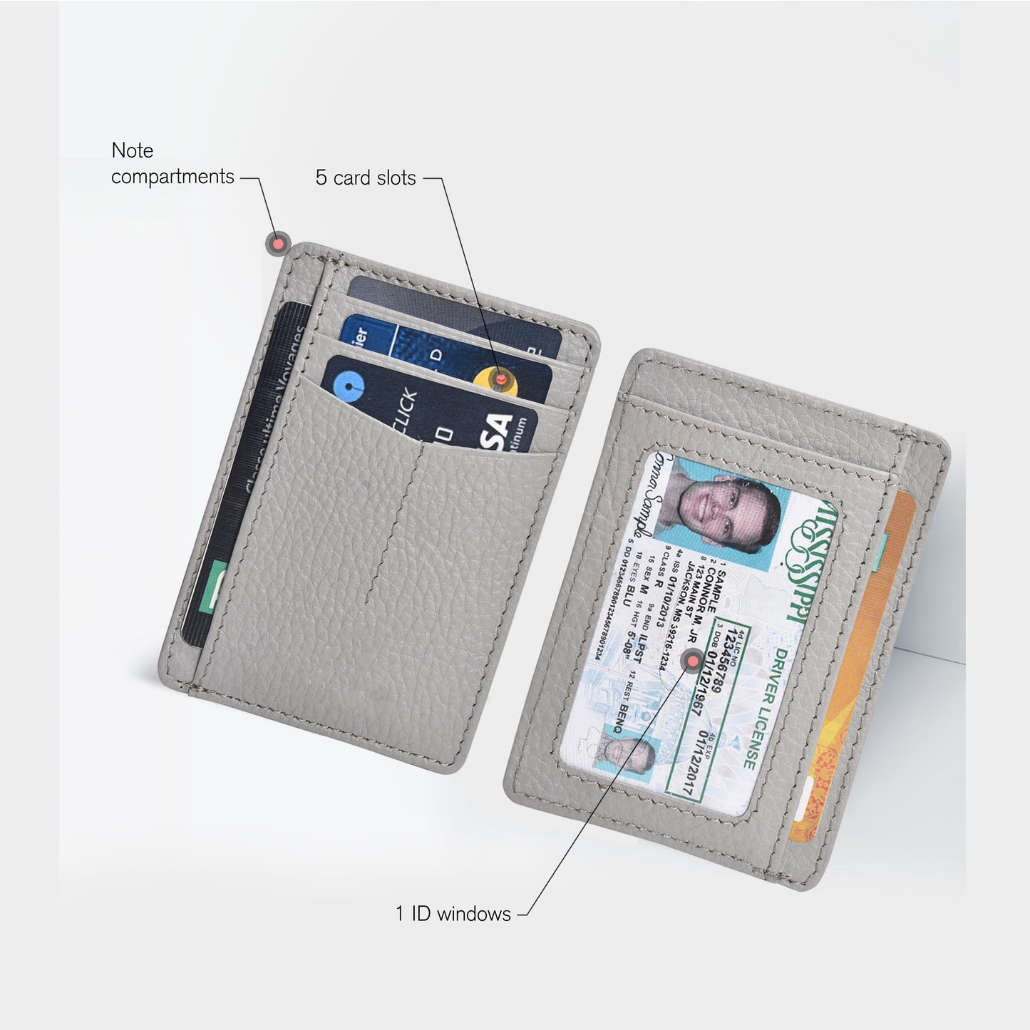 Leather Minimalist Wallet for Men & Women RFID Front Pocket Leather Card Holder Wallets