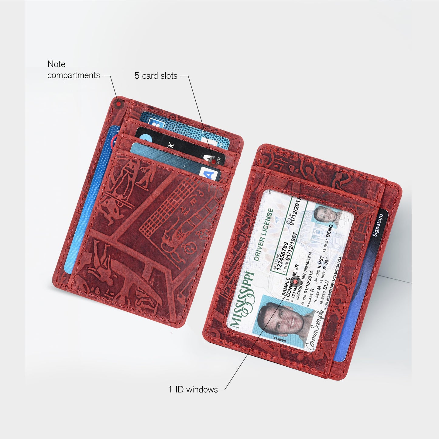 Leather Minimalist Wallet for Men & Women RFID Front Pocket Leather Card Holder Wallets