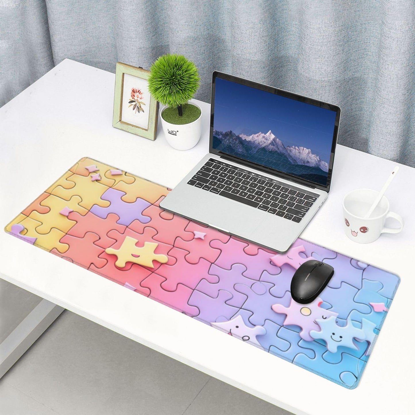 Japanese Mouse Pad, Large Japanese Desk Mat, XL Anime Gaming Keyboard Mat, Non-Slip Rubber Base, Big Extended Desk Protector for Home Office, 31.5”x11.8”