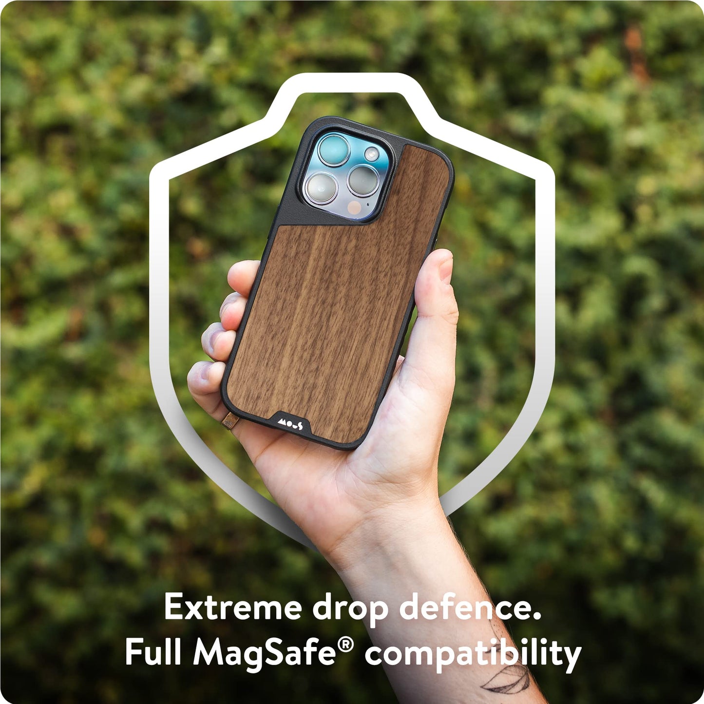 Mous - Case for iPhone 14 - Black Leather - Limitless 5.0 - Protective iPhone 14 Case MagSafe Compatible - Shockproof Phone Cover