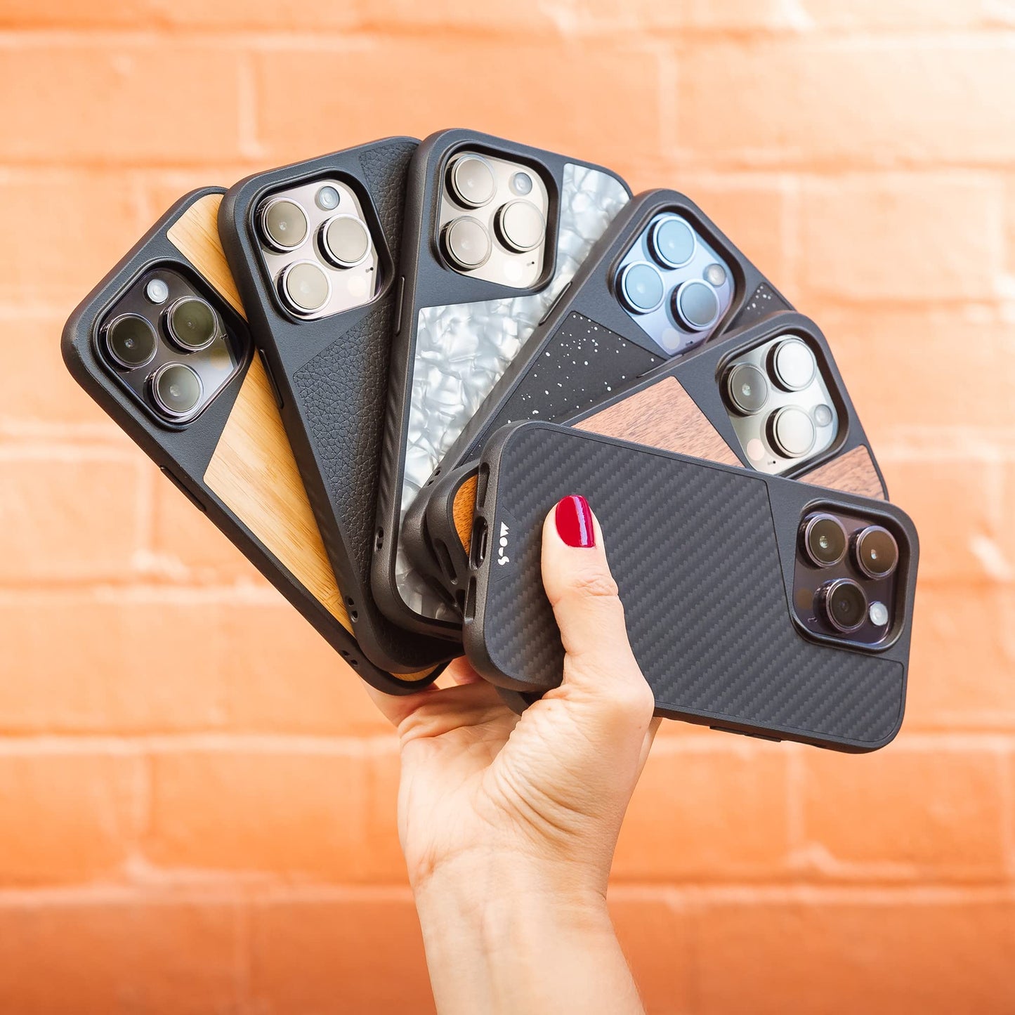 Mous - Case for iPhone 14 - Black Leather - Limitless 5.0 - Protective iPhone 14 Case MagSafe Compatible - Shockproof Phone Cover