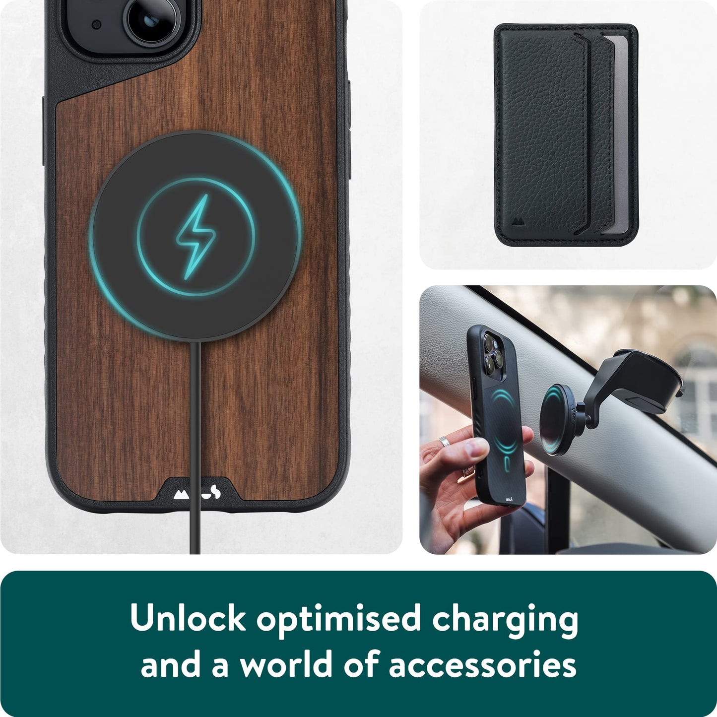 Mous - Case for iPhone 14 - Black Leather - Limitless 5.0 - Protective iPhone 14 Case MagSafe Compatible - Shockproof Phone Cover