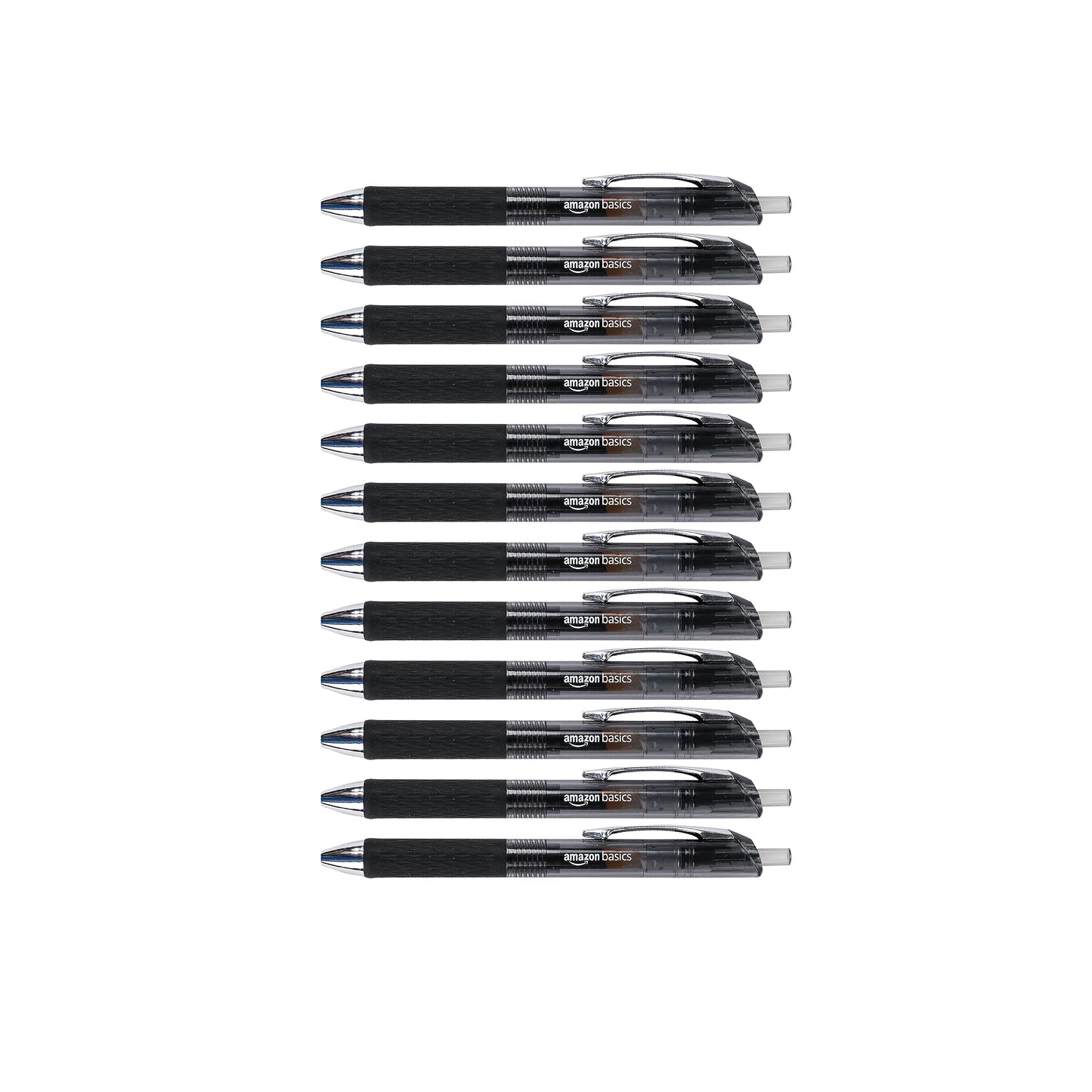 Amazon Basics Gel Pens Fine Point Smooth Writing Pens, Retractable, Black, 0.7mm, 12 Pack