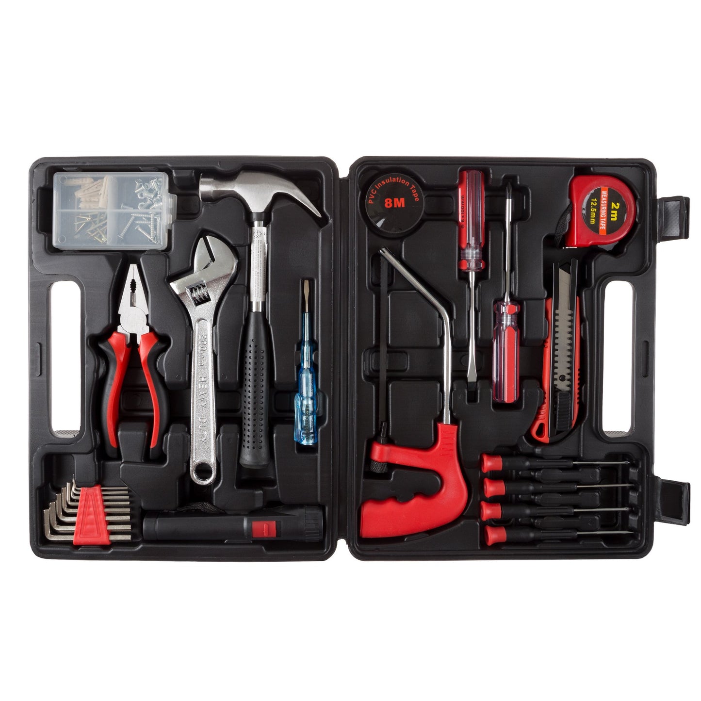 130-Piece Tool Set - Tool Kit with Hammer, Wrenches, Screwdriver, Pliers, and More - Hand Tools for Home Improvement Projects by Stalwart (Gray)