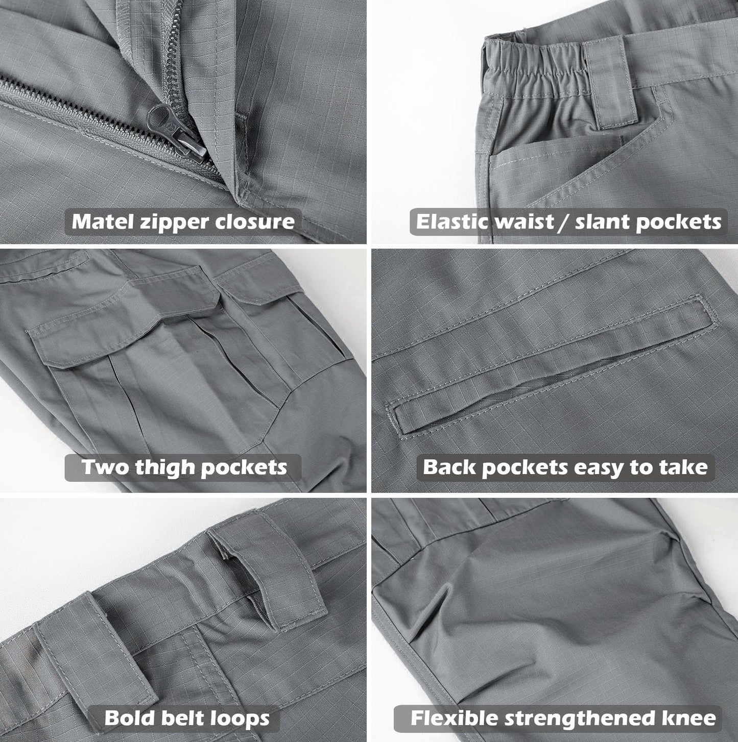 NAVEKULL Men's Outdoor Tactical Pants Rip Stop Lightweight Waterproof Military Combat Cargo Work Hiking Pants