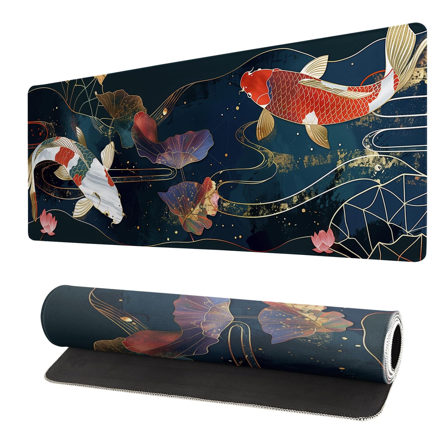 Japanese Mouse Pad, Large Japanese Desk Mat, XL Anime Gaming Keyboard Mat, Non-Slip Rubber Base, Big Extended Desk Protector for Home Office, 31.5”x11.8”