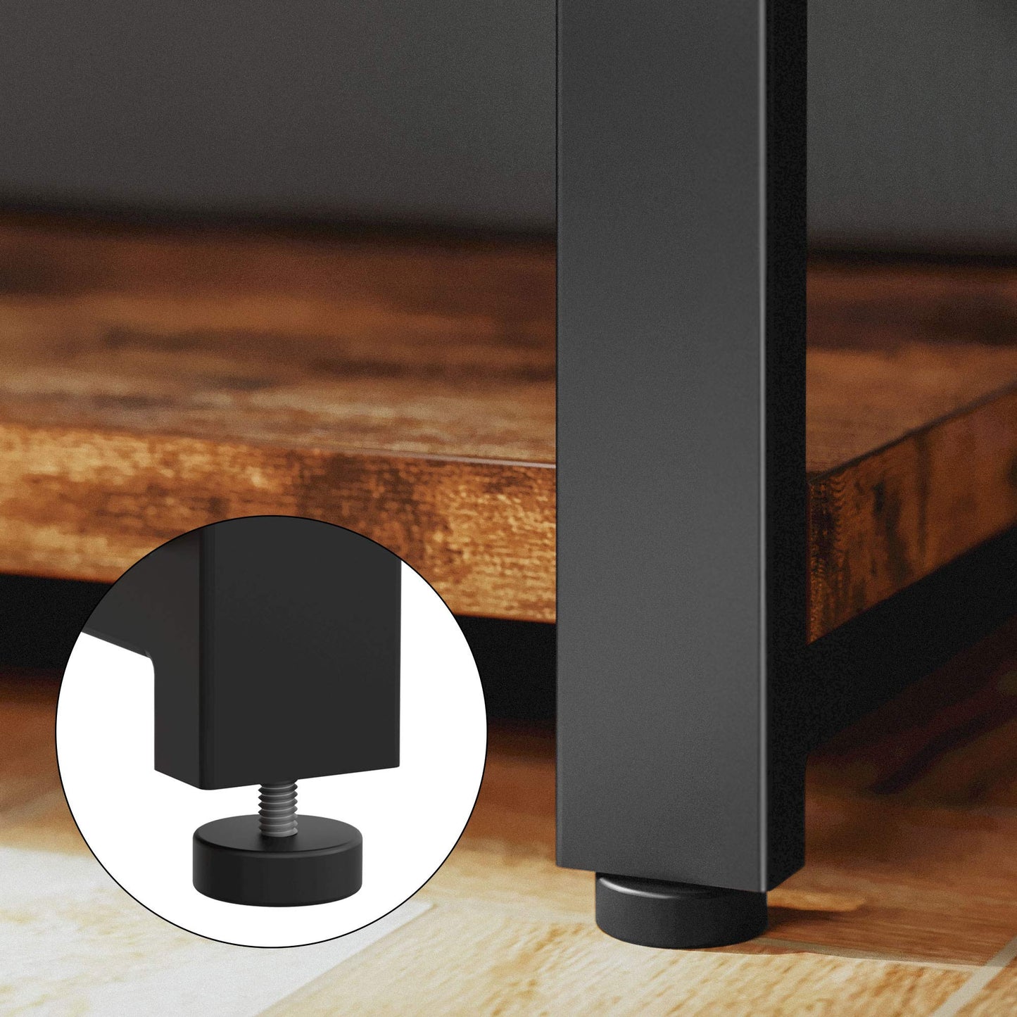 IRONCK Rustic Entryway Console Table, Long Hallway Table 55 in 3-Tier, TV Stand Entertainment Center Media Stand for Living Room, Industrial Style, Vintage Brown