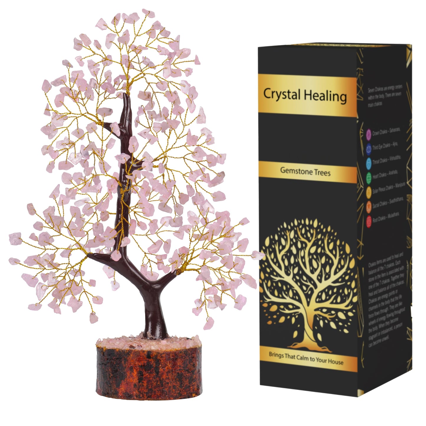 7 Chakra Tree, Crystals and Healing Stones, Chakra Tree of Life Crystal Tree for Positive Energy, Birthday Gifts for Women, Home Office Decor, House Warming Gifts New Home, Spiritual Gifts