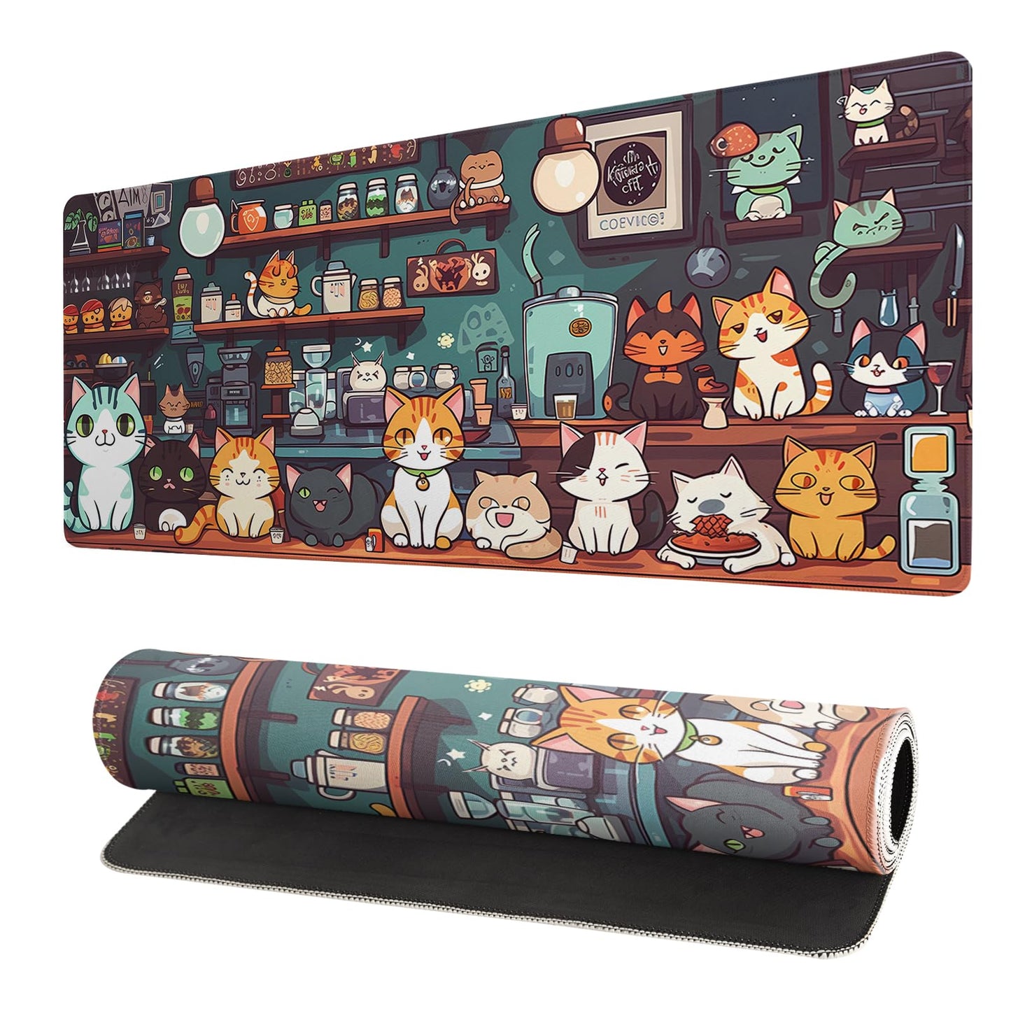 Japanese Mouse Pad, Large Japanese Desk Mat, XL Anime Gaming Keyboard Mat, Non-Slip Rubber Base, Big Extended Desk Protector for Home Office, 31.5”x11.8”