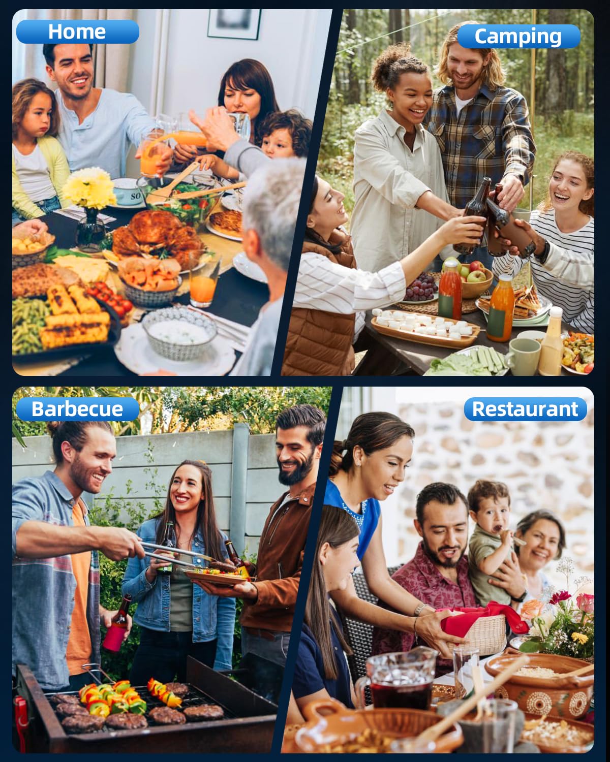 Gravity Electric Pepper and Salt Grinder Set, Salt and Pepper Mill & Adjustable Coarseness, Battery Powered with LED Light, One Hand Automatic Operation, Stainless Steel (Set/Silver)