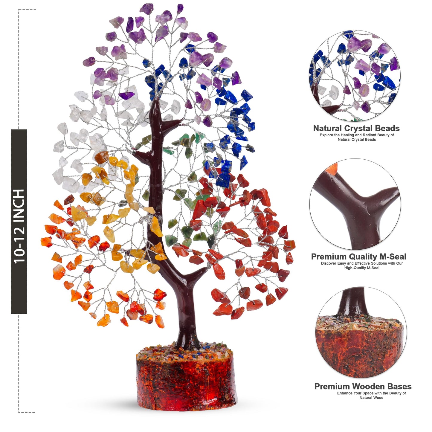 7 Chakra Tree, Crystals and Healing Stones, Chakra Tree of Life Crystal Tree for Positive Energy, Birthday Gifts for Women, Home Office Decor, House Warming Gifts New Home, Spiritual Gifts