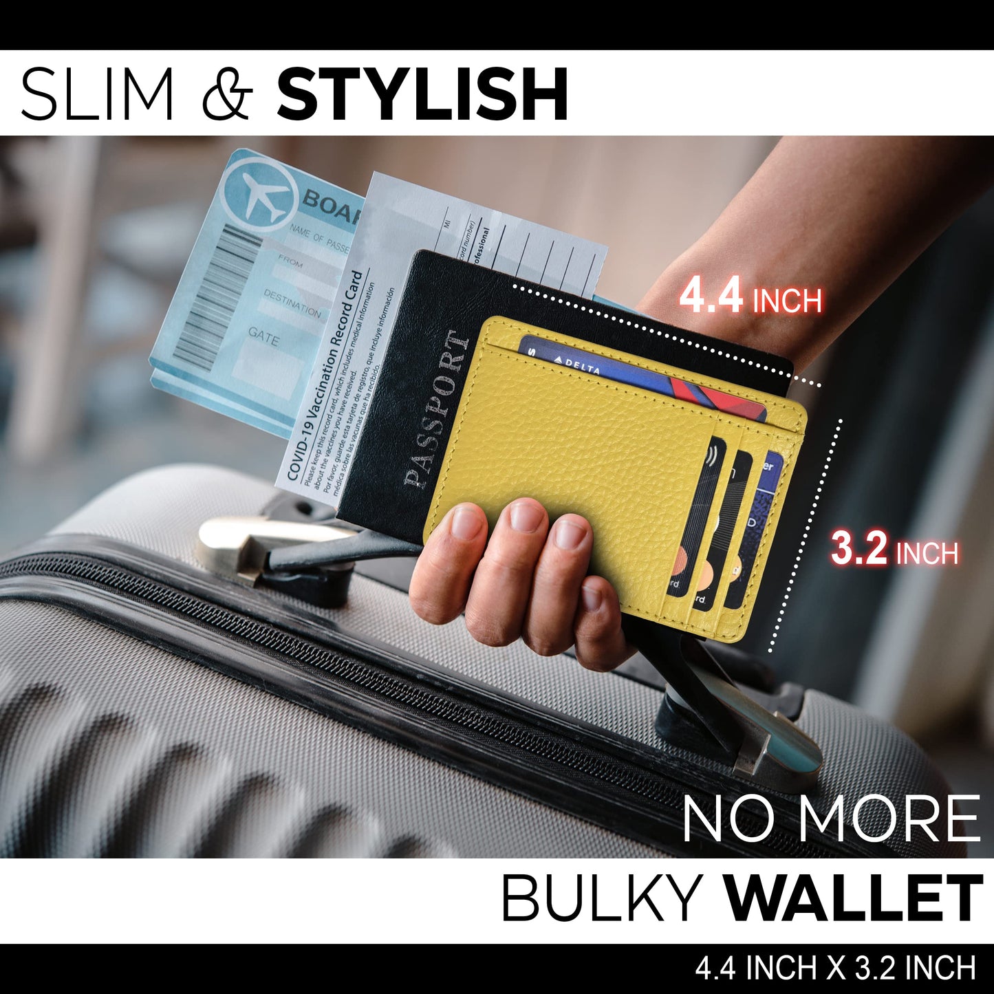 Leather Minimalist Wallet for Men & Women RFID Front Pocket Leather Card Holder Wallets