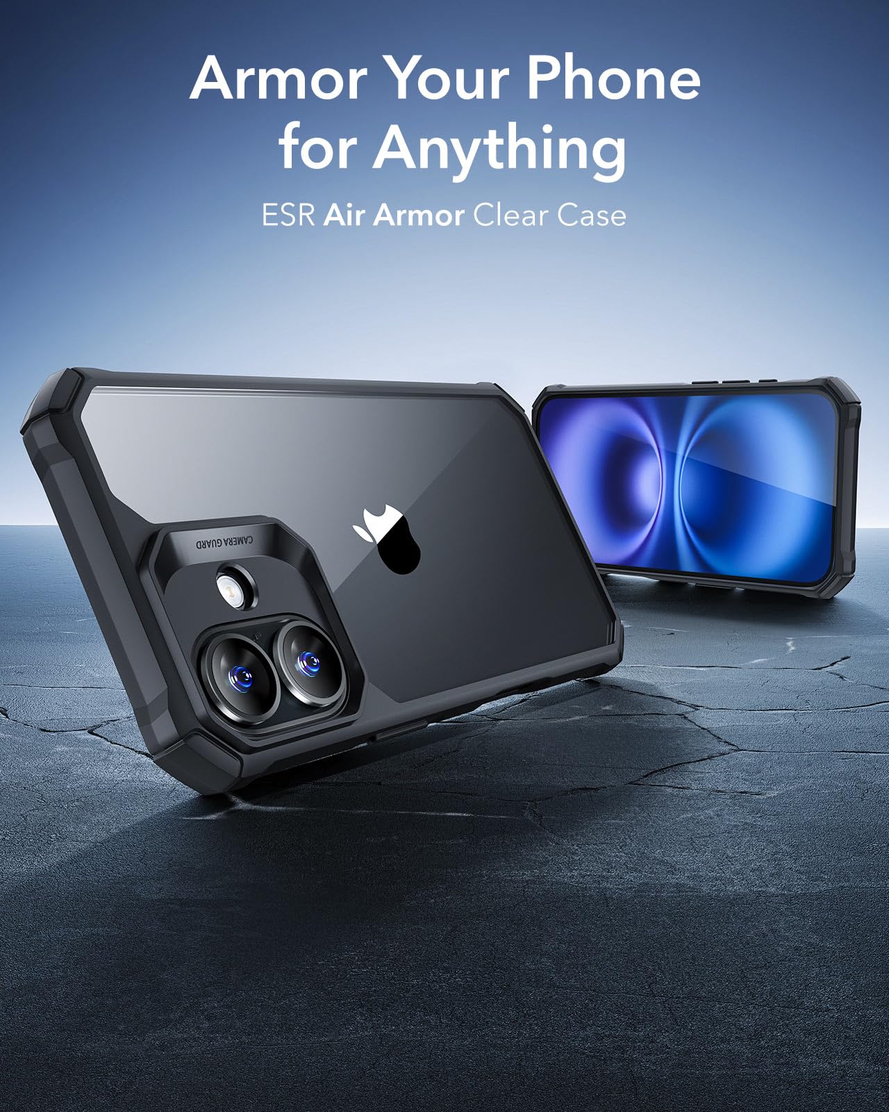 ESR Air Armor Case, Compatible with iPhone 13 Pro Max Case, Military-Grade Drop Protection, Shock-Absorbing Corners, Yellowing-Resistant Hard Back, Scratch Resistant, Clear