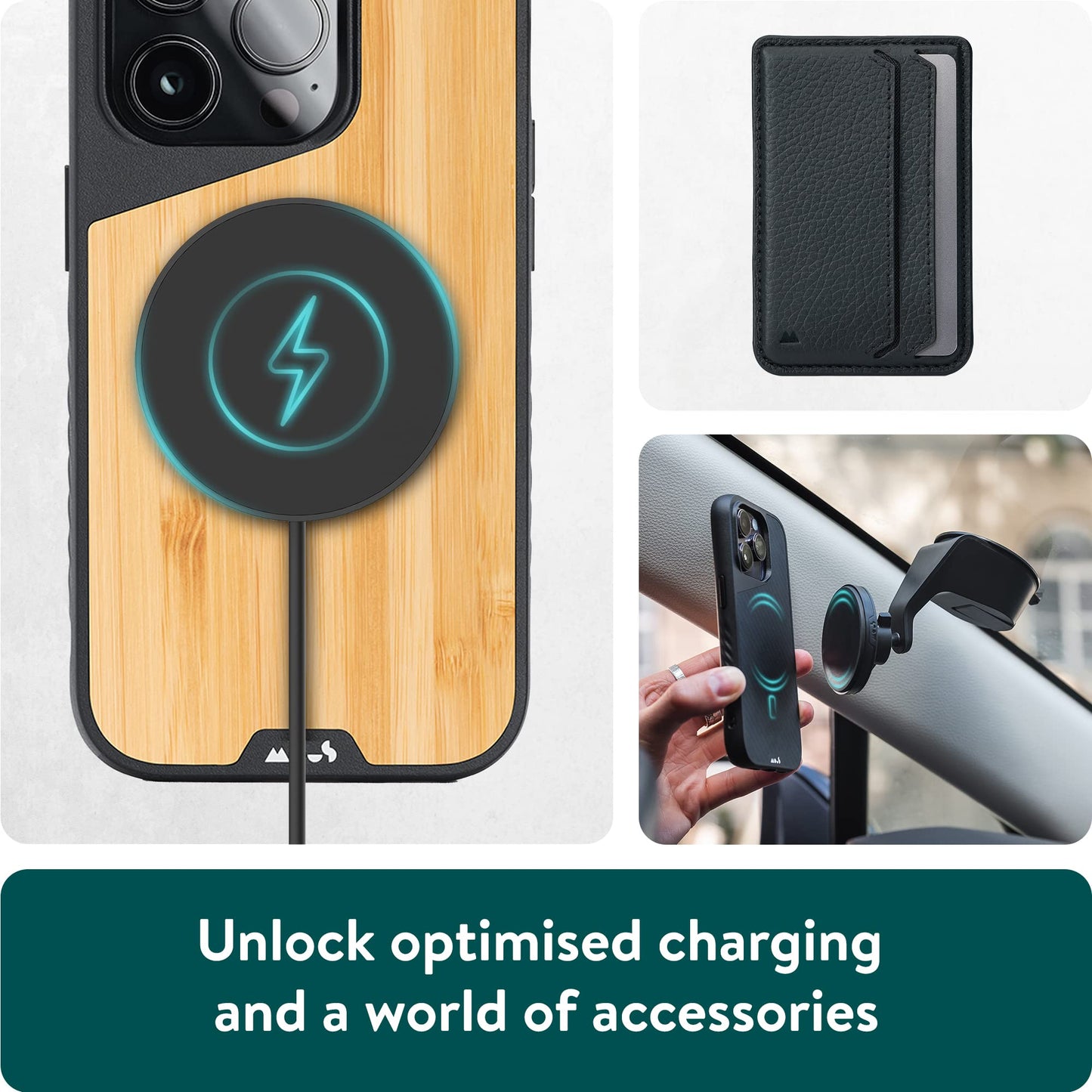 Mous - Case for iPhone 14 - Black Leather - Limitless 5.0 - Protective iPhone 14 Case MagSafe Compatible - Shockproof Phone Cover